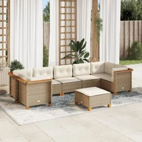 Set de sofás de jardín y cojines 8 piezas ratán sintético beige von , Gartensets - Ref: Foro24-3261763, Preis: 614,29 €, Raba...