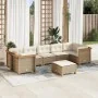 Set de sofás de jardín y cojines 8 piezas ratán sintético beige by , Garden sets - Ref: Foro24-3261763, Price: 648,62 €, Disc...