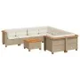 Set de sofás de jardín con cojines 9 pzas ratán sintético beige by , Garden sets - Ref: Foro24-3261775, Price: 675,43 €, Disc...