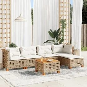 Juego de sofás jardín con cojines 6 pzas ratán sintético beige by , Garden sets - Ref: Foro24-3261796, Price: 473,68 €, Disco...