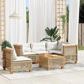 Juego de sofás jardín con cojines 6 pzas ratán sintético beige by , Garden sets - Ref: Foro24-3261844, Price: 499,58 €, Disco...
