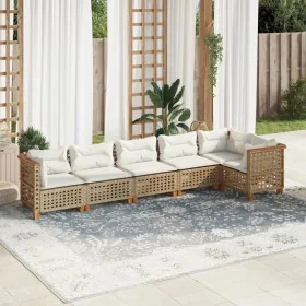 Juego de sofás jardín con cojines 6 pzas ratán sintético beige by , Garden sets - Ref: Foro24-3261850, Price: 523,77 €, Disco...