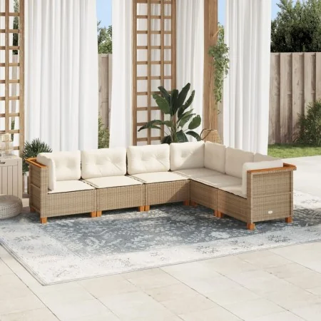 Juego de sofás jardín con cojines 6 pzas ratán sintético beige von , Gartensets - Ref: Foro24-3261859, Preis: 470,04 €, Rabat...