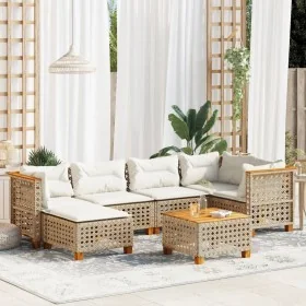 Set sofás de jardín 7 piezas y cojines ratán sintético beige von , Gartensets - Ref: Foro24-3261922, Preis: 562,17 €, Rabatt: %