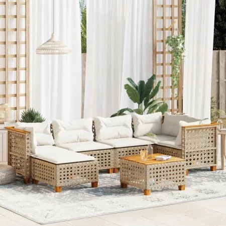 Set sofás de jardín 7 piezas y cojines ratán sintético beige von , Gartensets - Ref: Foro24-3261922, Preis: 562,47 €, Rabatt: %