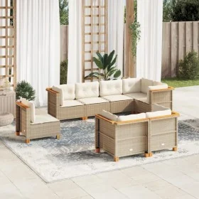 Set de sofás de jardín y cojines 8 piezas ratán sintético beige by , Garden sets - Ref: Foro24-3261901, Price: 639,92 €, Disc...