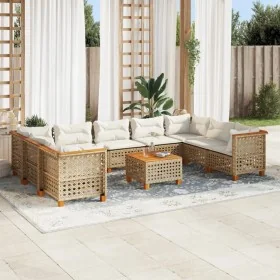 Juego de sofás jardín con cojines beige 10 pzas ratán sintético by , Garden sets - Ref: Foro24-3261988, Price: 833,23 €, Disc...