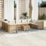 Juego de sofás jardín con cojines beige 10 pzas ratán sintético von , Gartensets - Ref: Foro24-3261988, Preis: 833,23 €, Raba...