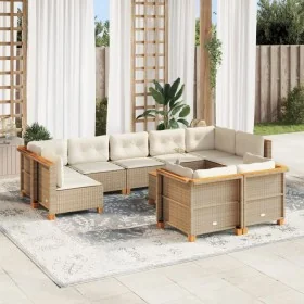 Juego de sofás jardín con cojines beige 10 pzas ratán sintético by , Garden sets - Ref: Foro24-3261997, Price: 745,74 €, Disc...