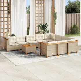 Set de sofás de jardín 11pzas con cojines ratán sintético beige von , Gartensets - Ref: Foro24-3262039, Preis: 866,36 €, Raba...