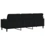 Sofá de 3 plazas con cojines terciopelo negro 210 cm de , Sofás - Ref: Foro24-3278244, Precio: 311,91 €, Descuento: %
