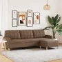 Sofá de 3 plazas con taburete de tela marrón 210 cm by , Sofas - Ref: Foro24-3278252, Price: 359,03 €, Discount: %