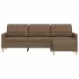 Sofá de 3 plazas con taburete de tela marrón 210 cm by , Sofas - Ref: Foro24-3278252, Price: 359,03 €, Discount: %