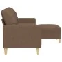 Sofá de 3 plazas con taburete de tela marrón 210 cm by , Sofas - Ref: Foro24-3278252, Price: 359,03 €, Discount: %