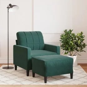 Sillón con taburete terciopelo verde oscuro 60 cm by , Sofas - Ref: Foro24-3278259, Price: 213,44 €, Discount: %