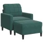 Sillón con taburete terciopelo verde oscuro 60 cm by , Sofas - Ref: Foro24-3278259, Price: 213,44 €, Discount: %