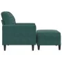 Sillón con taburete terciopelo verde oscuro 60 cm by , Sofas - Ref: Foro24-3278259, Price: 213,44 €, Discount: %