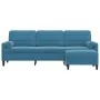 Sofá de 3 plazas con taburete de terciopelo azul 210 cm von , Sofas - Ref: Foro24-3278286, Preis: 370,04 €, Rabatt: %