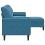 Sofá de 3 plazas con taburete de terciopelo azul 210 cm von , Sofas - Ref: Foro24-3278286, Preis: 370,04 €, Rabatt: %