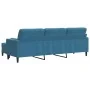 Sofá de 3 plazas con taburete de terciopelo azul 210 cm von , Sofas - Ref: Foro24-3278286, Preis: 370,04 €, Rabatt: %