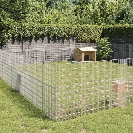 Recinto corral animales 48 paneles hierro galvanizado 54x100 cm by , Cages and habitats for small animals - Ref: Foro24-33213...
