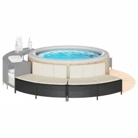 Bancos de bañera hidromasaje con cojines 2 uds ratán PE negro by , Pool and spa accessories - Ref: Foro24-365618, Price: 169,...