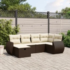Set sofás de jardín 6 piezas y cojines ratán sintético marrón von , Gartensets - Ref: Foro24-3264109, Preis: 426,46 €, Rabatt: %