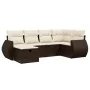 Set sofás de jardín 6 piezas y cojines ratán sintético marrón by , Garden sets - Ref: Foro24-3264109, Price: 426,43 €, Discou...