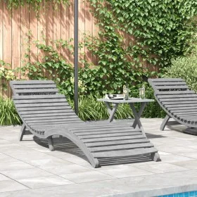 Tumbona de madera maciza de acacia gris 184x55x64 cm by , Loungers - Ref: Foro24-363279, Price: 159,79 €, Discount: %