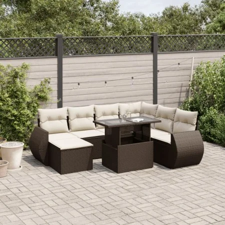 Set sofás de jardín 8 piezas y cojines ratán sintético marrón by , Garden sets - Ref: Foro24-3268703, Price: 585,63 €, Discou...