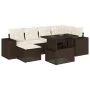 Juego de sofás de jardín 7 piezas con cojines ratán PE marrón by , Garden sets - Ref: Foro24-3269313, Price: 522,43 €, Discou...