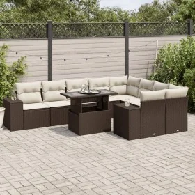 Set de sofás de jardín 10 pzas y cojines ratán sintético marrón von , Gartensets - Ref: Foro24-3269393, Preis: 711,49 €, Raba...