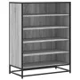 Zapatero madera de ingeniería y metal gris Sonoma 75x38x97,5 cm by , Shoe racks and shoe organizers - Ref: Foro24-3300873, Pr...