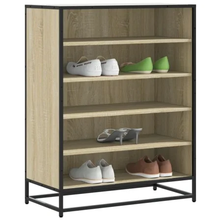 Zapatero de madera y metal roble Sonoma 75x38x97,5 cm de , Zapateros y organizadores de calzado - Ref: Foro24-3300871, Precio...