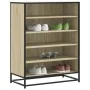 Zapatero de madera y metal roble Sonoma 75x38x97,5 cm de , Zapateros y organizadores de calzado - Ref: Foro24-3300871, Precio...