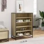 Zapatero de madera y metal roble Sonoma 75x38x97,5 cm de , Zapateros y organizadores de calzado - Ref: Foro24-3300871, Precio...