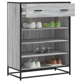 Zapatero madera de ingeniería y metal gris Sonoma 75x38x97,5 cm by , Shoe racks and shoe organizers - Ref: Foro24-3300878, Pr...