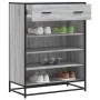 Zapatero madera de ingeniería y metal gris Sonoma 75x38x97,5 cm by , Shoe racks and shoe organizers - Ref: Foro24-3300878, Pr...