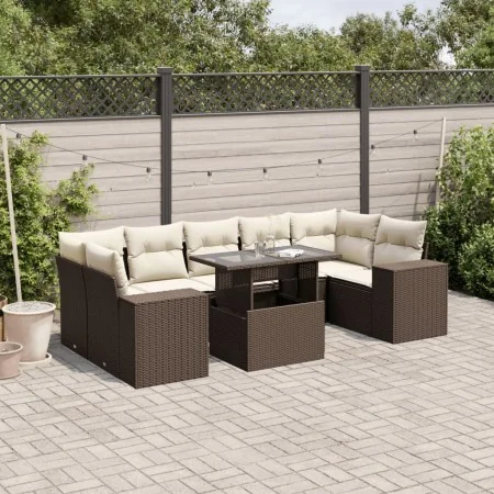 Set sofás de jardín 8 piezas y cojines ratán sintético marrón by , Garden sets - Ref: Foro24-3269043, Price: 614,87 €, Discou...