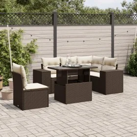 Set sofás de jardín 6 piezas y cojines ratán sintético marrón by , Garden sets - Ref: Foro24-3269173, Price: 476,69 €, Discou...