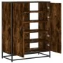 Zapatero de madera y metal roble ahumado 75x38x97,5 cm by , Shoe racks and shoe organizers - Ref: Foro24-3300867, Price: 111,...