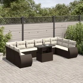 Set de sofás de jardín 11 pzas cojines ratán sintético marrón by , Garden sets - Ref: Foro24-3268783, Price: 836,88 €, Discou...