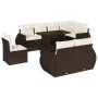 Set de sofás de jardín 9 pzas y cojines ratán sintético marrón by , Garden sets - Ref: Foro24-3268673, Price: 773,52 €, Disco...