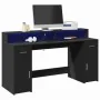 Escritorio con luz LED madera ingeniería negro 160x55x91 cm by , Desks - Ref: Foro24-3309430, Price: 229,89 €, Discount: %