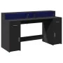 Escritorio con luz LED madera ingeniería negro 160x55x91 cm by , Desks - Ref: Foro24-3309430, Price: 229,89 €, Discount: %