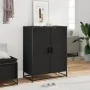 Zapatero de madera de ingeniería y metal negro 75x38x97,5 cm by , Shoe racks and shoe organizers - Ref: Foro24-3300865, Price...