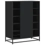 Zapatero de madera de ingeniería y metal negro 75x38x97,5 cm by , Shoe racks and shoe organizers - Ref: Foro24-3300865, Price...