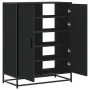 Zapatero de madera de ingeniería y metal negro 75x38x97,5 cm by , Shoe racks and shoe organizers - Ref: Foro24-3300865, Price...