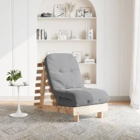 Futón sofá cama con colchón madera maciza de pino 60x206x11 cm by , Futones - Ref: Foro24-846746, Price: 153,32 €, Discount: %
