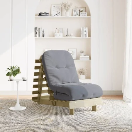 Futón sofá cama con colchón madera impregnada pino 60x206x11 cm by , Futones - Ref: Foro24-846750, Price: 164,62 €, Discount: %